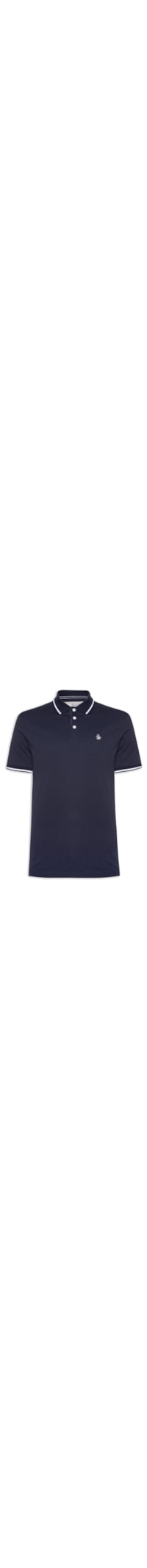 Polo Masculina Manga Curta Jersey Lisa - Azul