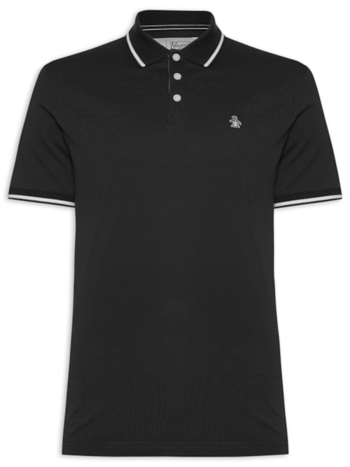 Polo Masculina Manga Curta Jersey Lisa – Preto