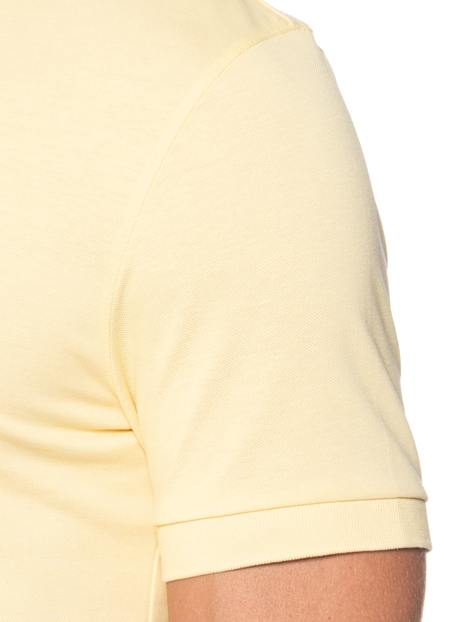 Polo Masculina Manga Curta Logo Bordado Amarelo Boss