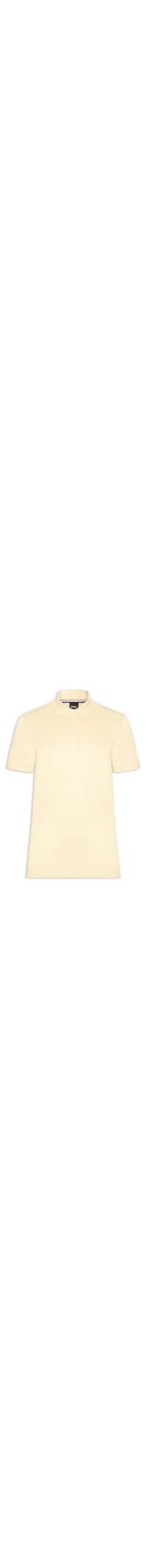 Polo Masculina Manga Curta Logo Bordado - Amarelo