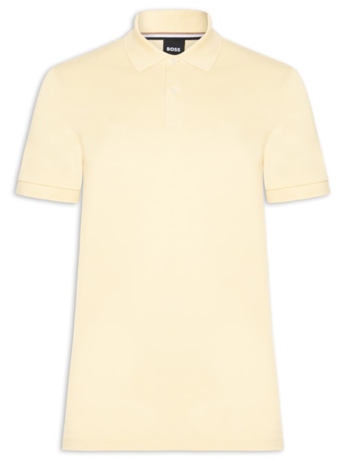 Polo Masculina Manga Curta Logo Bordado – Amarelo