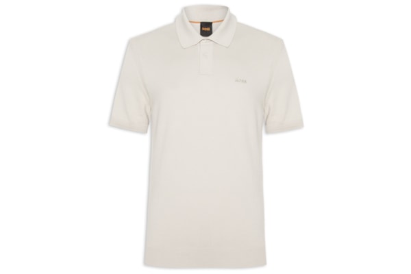 Polo Masculina Manga Curta Logo Bordado Asac - Bege