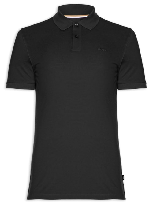 Polo Masculina Manga Curta Logo Bordado - Marrom