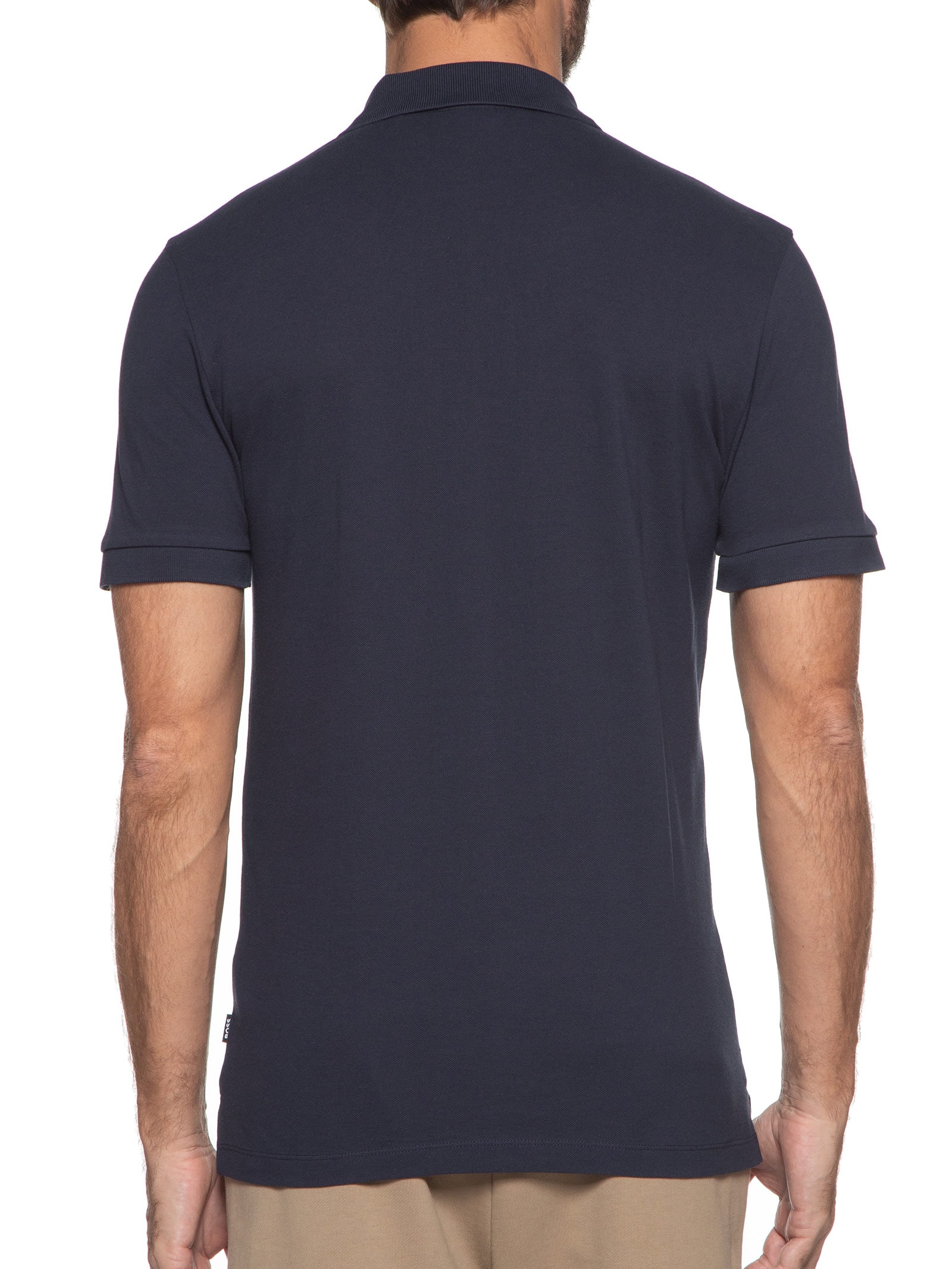 Polo Masculina Manga Curta Logo Bordado Marrom  Boss