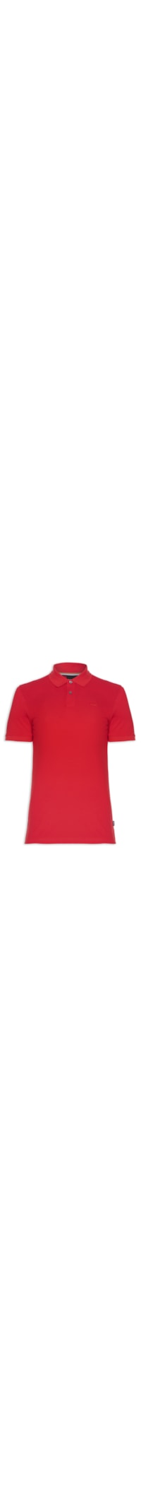 Polo Masculina Manga Curta Logo Bordado - Marrom