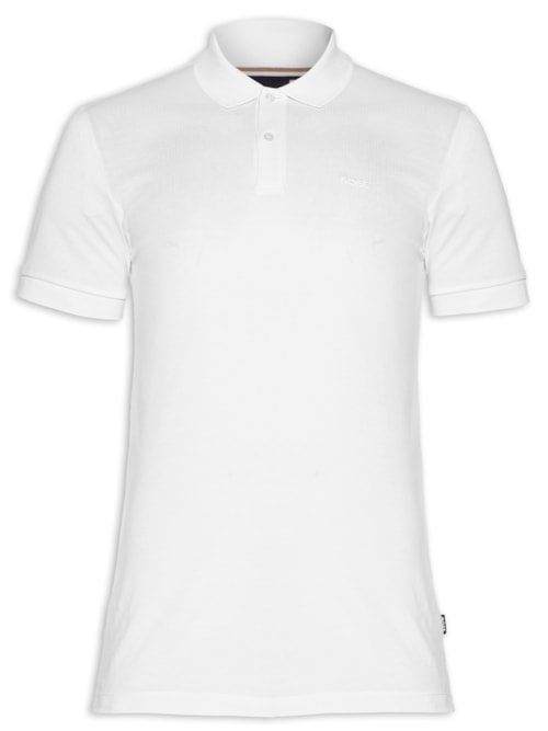 Polo Masculina Manga Curta Logo Bordado - Marrom