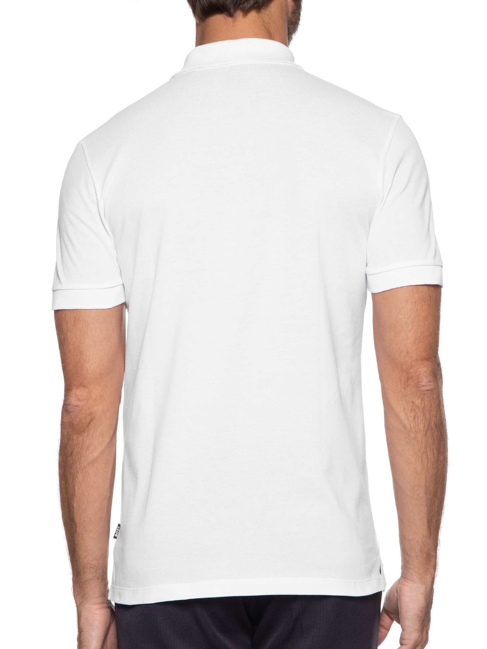 Polo Masculina Manga Curta Logo Bordado Pallas Branco Boss