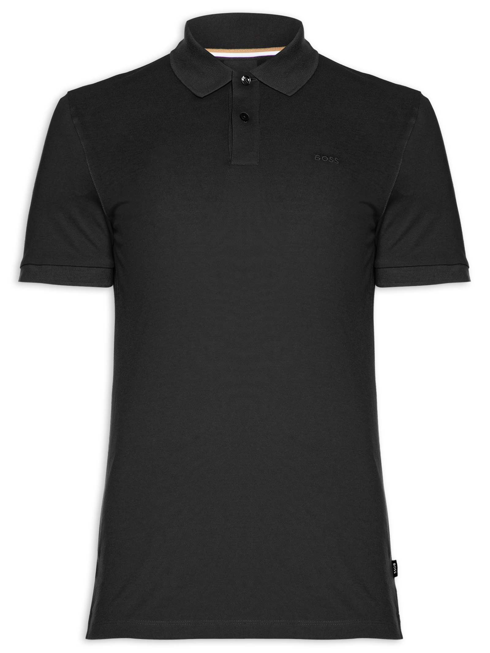 Polo Masculina Manga Curta Logo Bordado Pallas Regular fit  Preto Boss