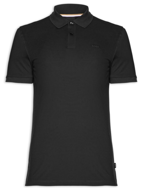 Polo Masculina Manga Curta Logo Bordado Pallas Regular fit - Preto