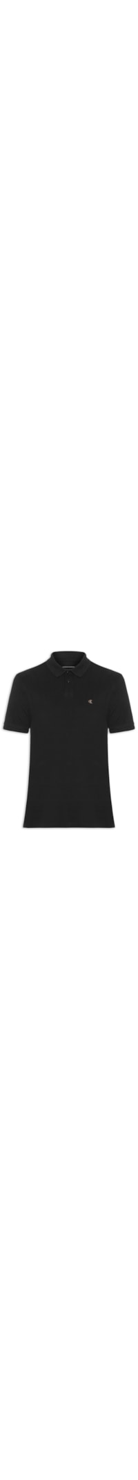 Polo Masculina Manga Curta Logo Bordado - Preto