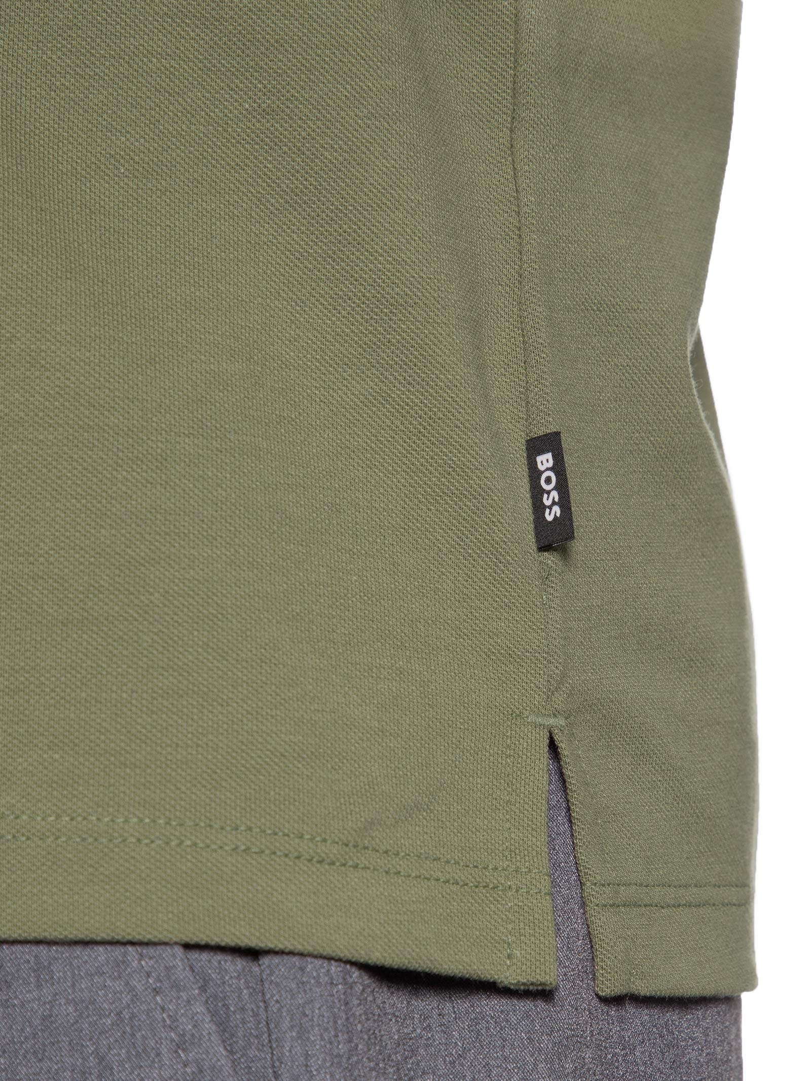 Polo Masculina Manga Curta Logo Bordado Verde Boss