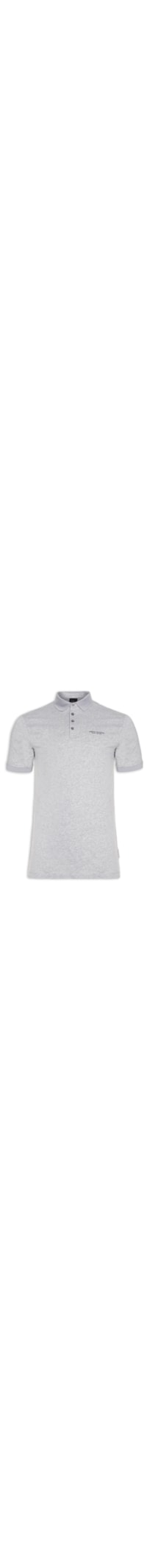 Polo Masculina Manga Curta Logo - Cinza