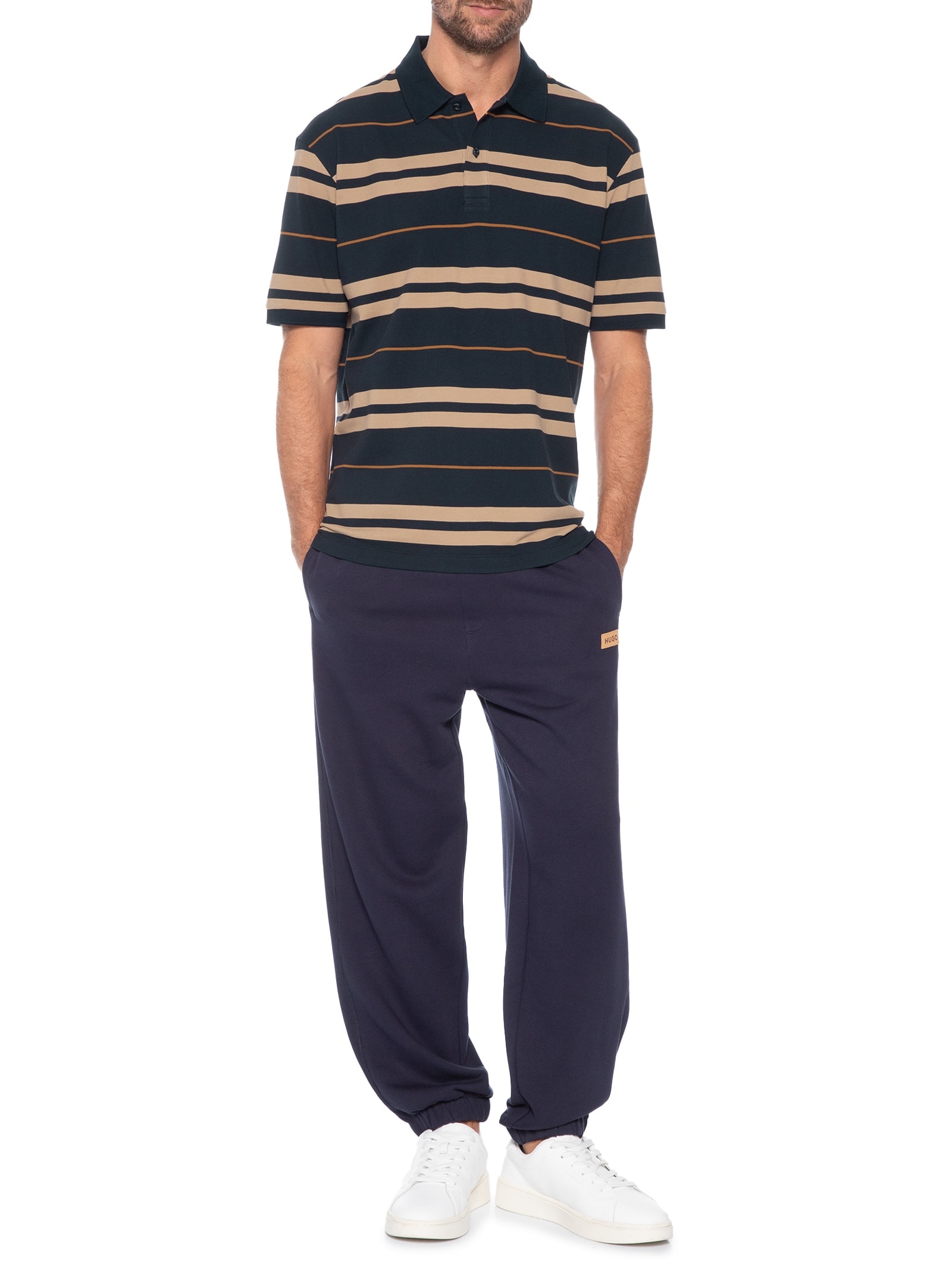 Polo Masculina Manga Curta Nivarsolo Azul Hugo