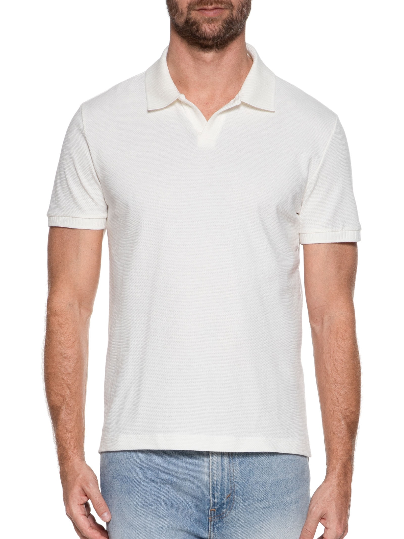 Polo Masculina Manga Curta Off White Hering