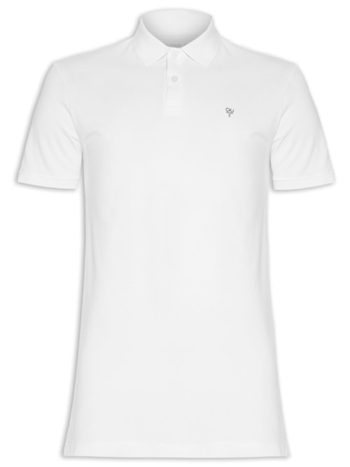 Polo Masculina Manga Curta Omega – Branco