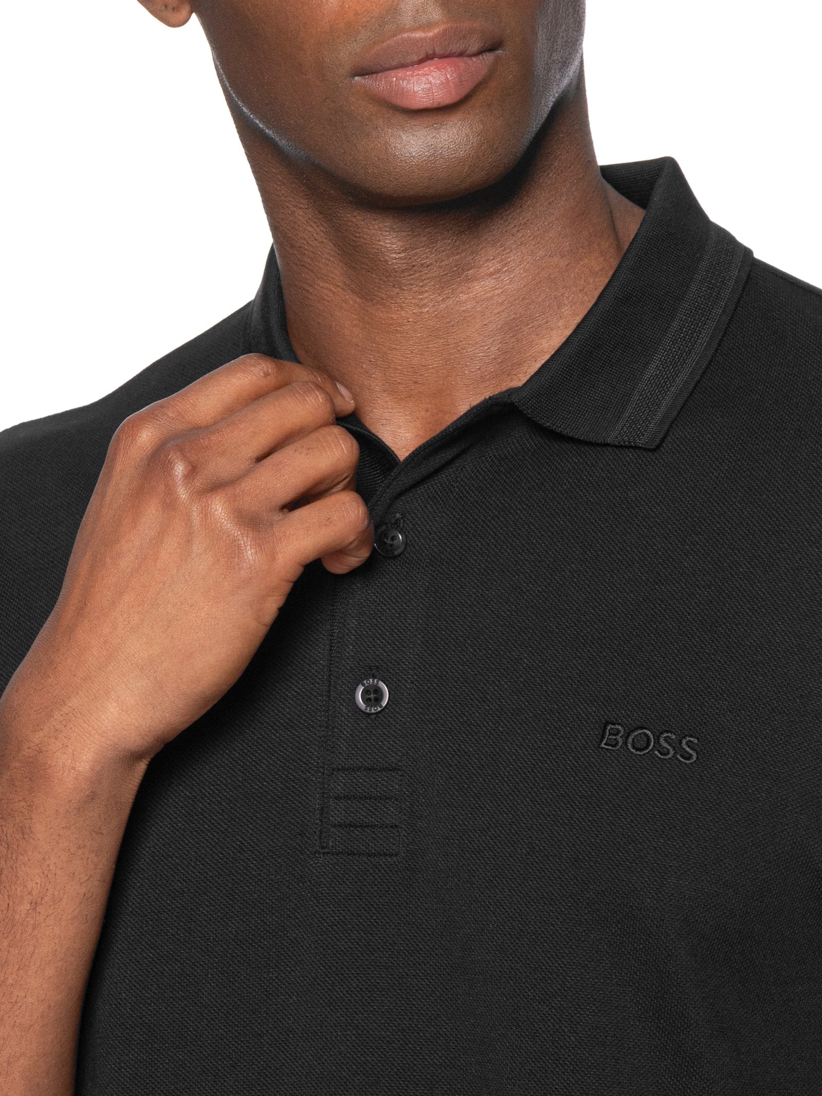 Polo Masculina Manga Curta Paddy Preto Boss