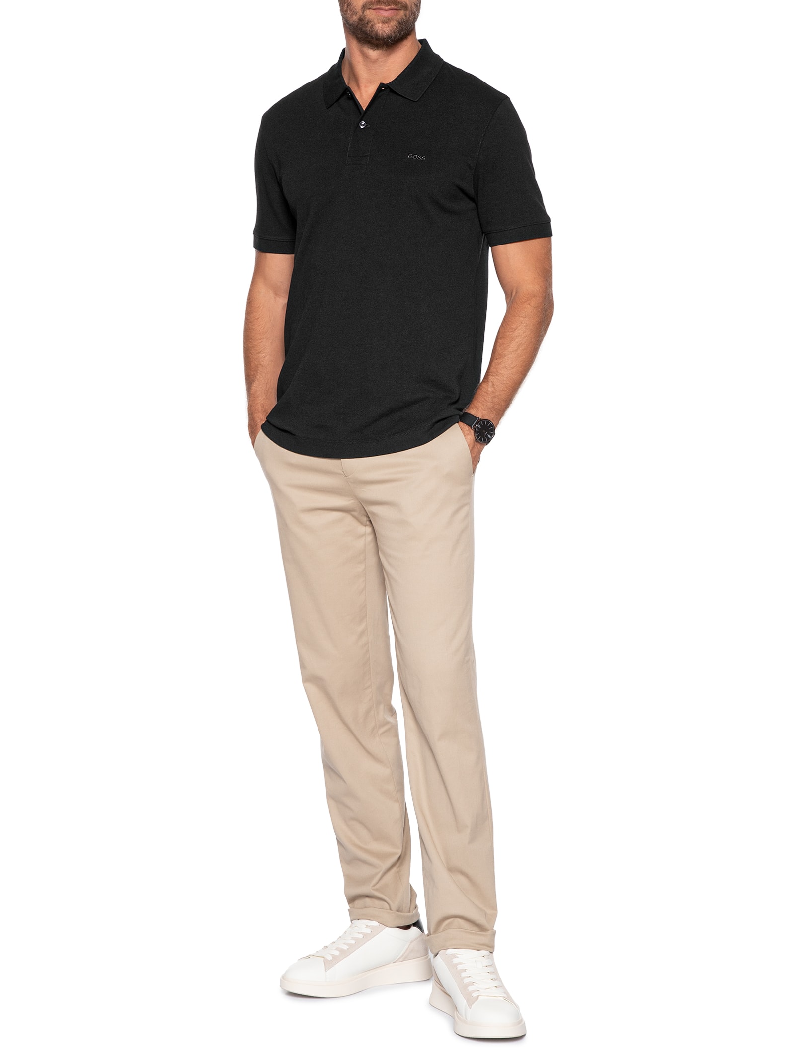 Polo Masculina Manga Curta Pallas Regular fit  Preto Boss