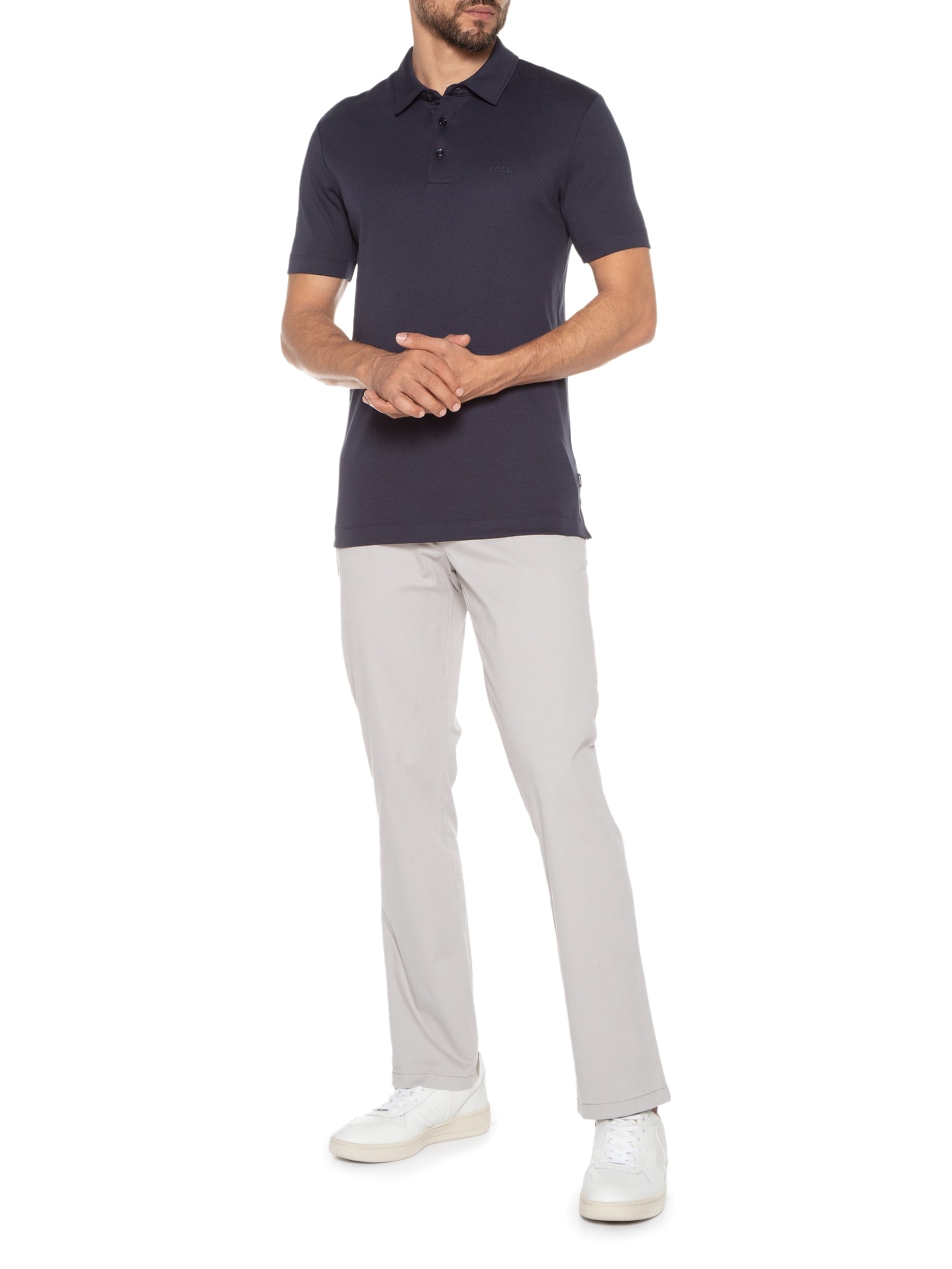 Polo Masculina Manga Curta Palosh 30 Regular fit  Azul Boss