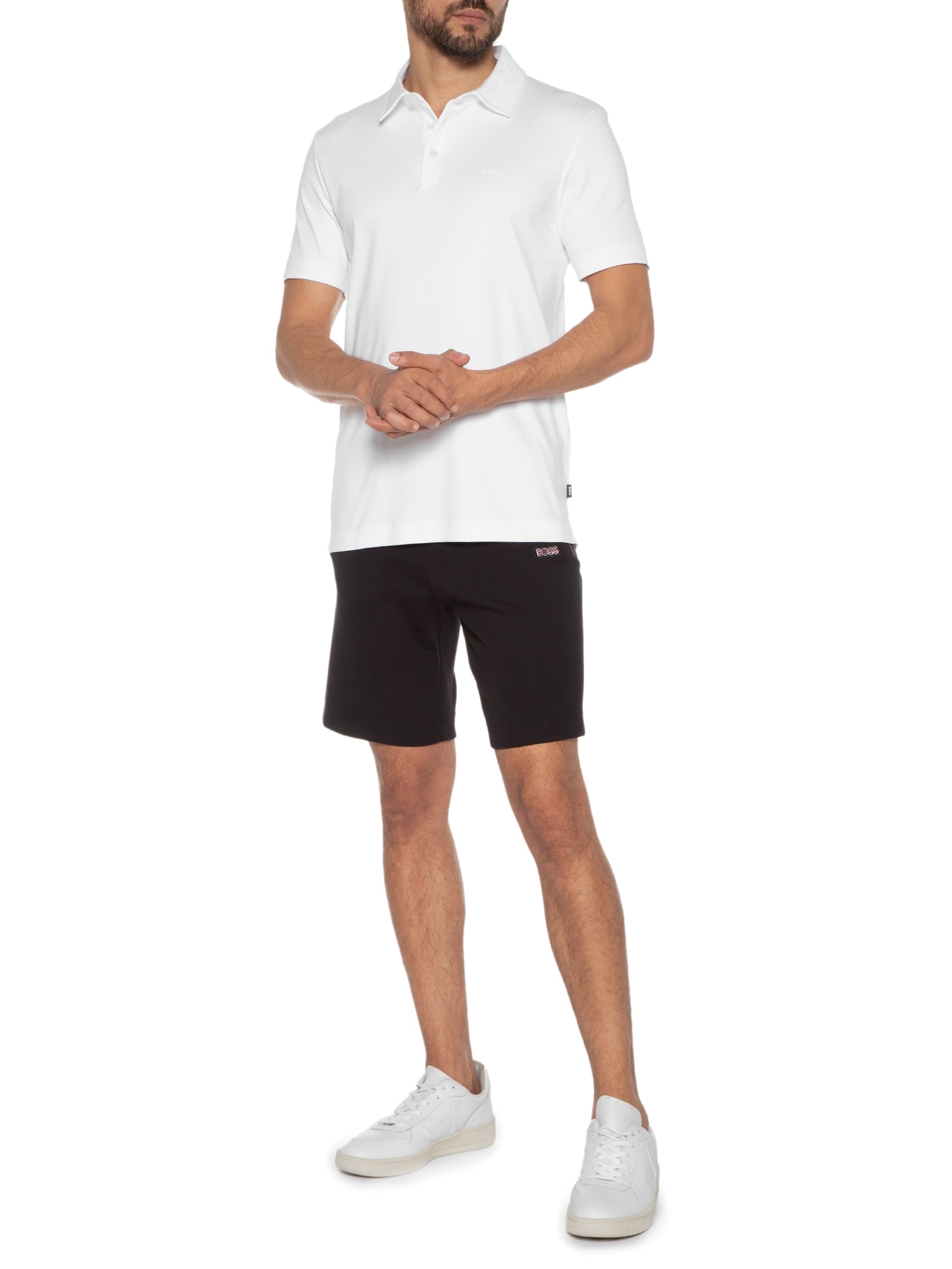 Polo Masculina Manga Curta Palosh 30 Regular fit  Branco Boss