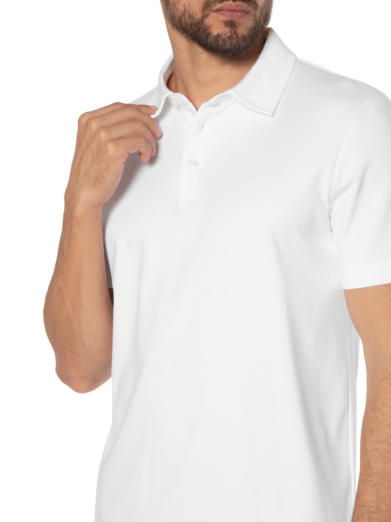 Polo Masculina Manga Curta Palosh 30 Regular fit  Branco Boss