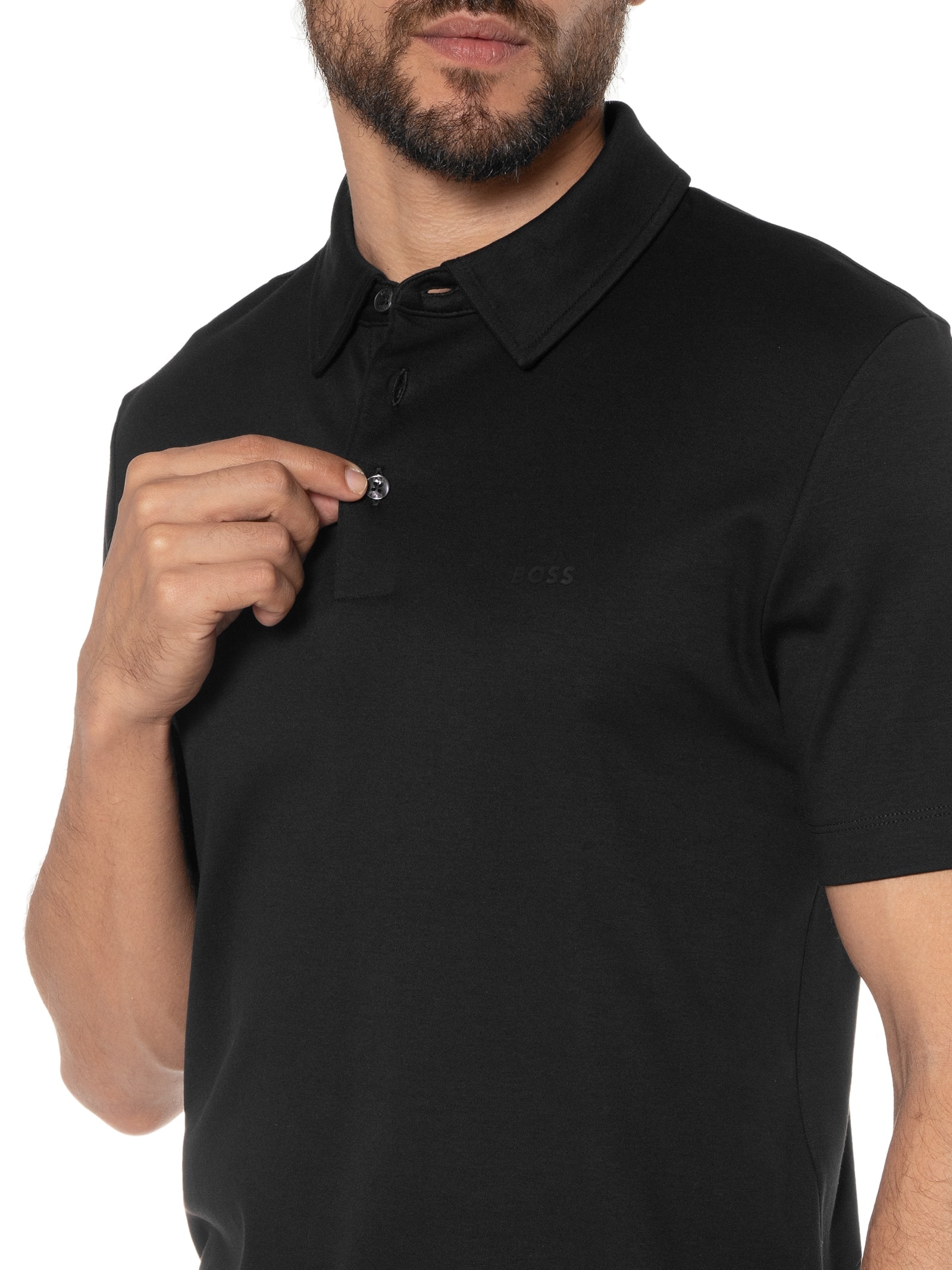 Polo Masculina Manga Curta Palosh 30 Regular fit  Preto Boss