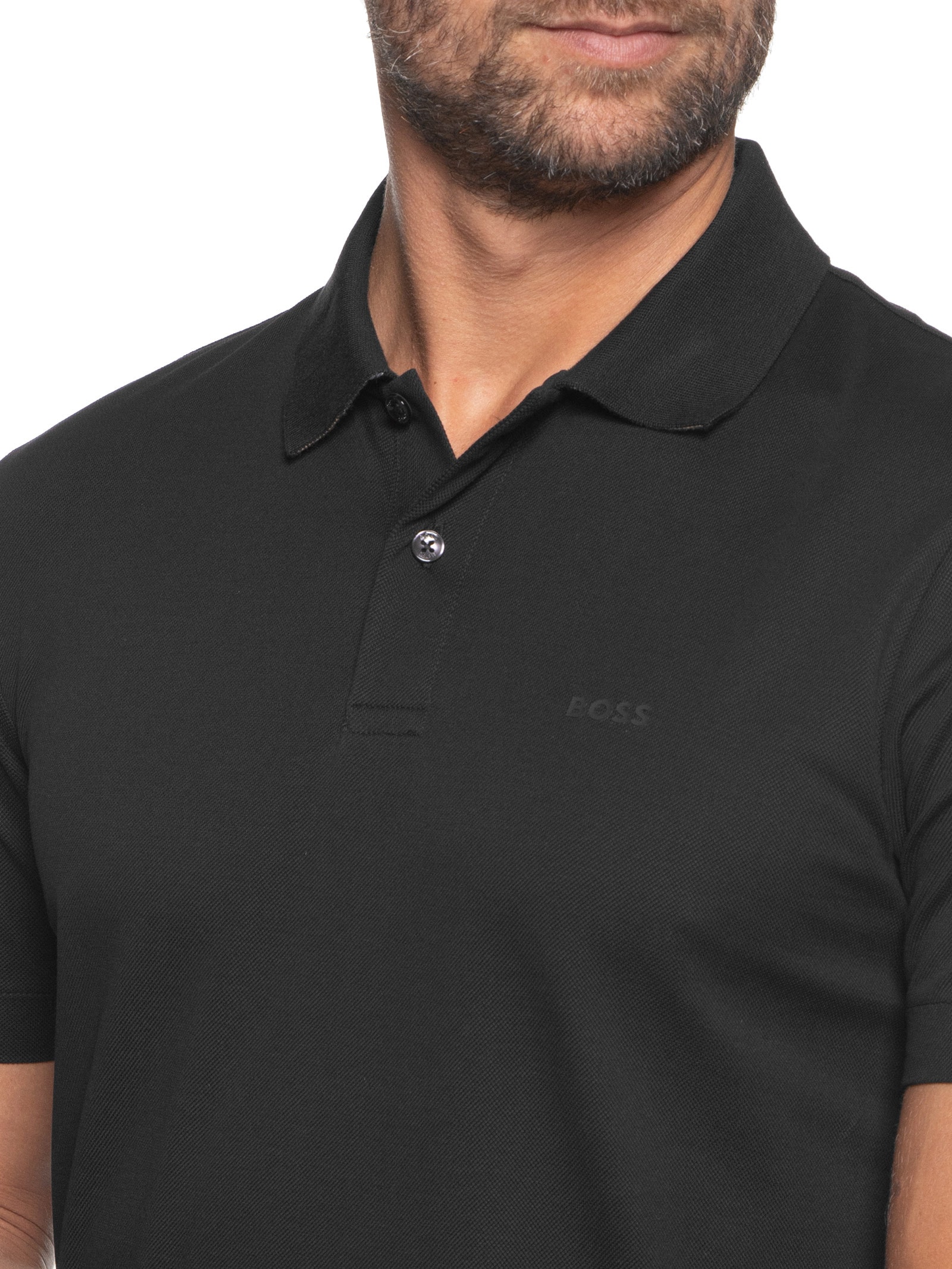 Polo Masculina Manga Curta Parlay 147 Preto Boss