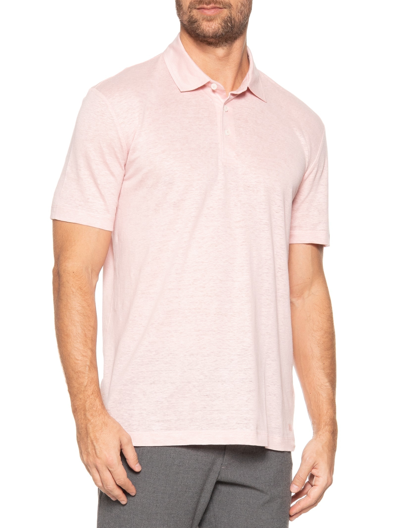Polo Masculina Manga Curta Parris 7 Regular Fit  Rosa Boss