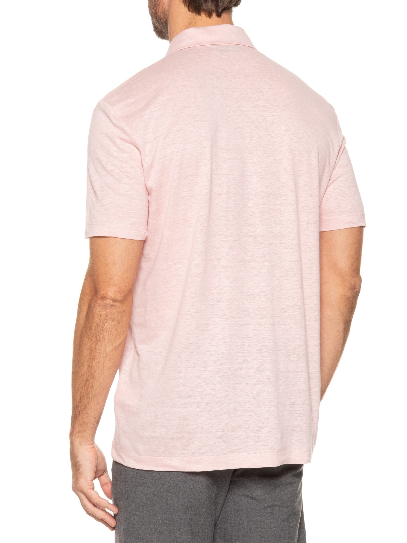 Polo Masculina Manga Curta Parris 7 Regular Fit  Rosa Boss