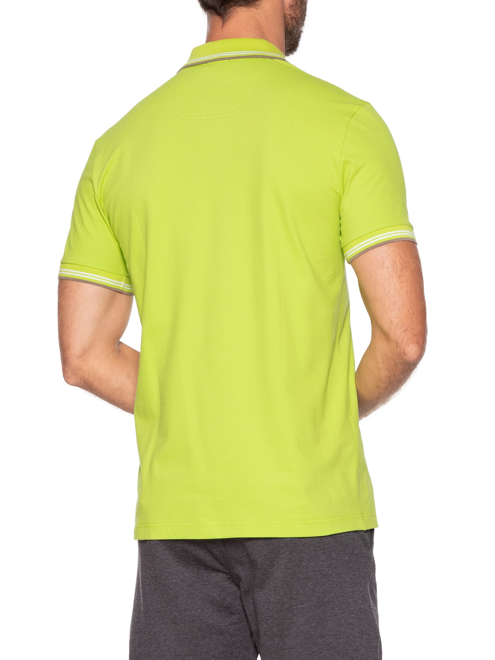 Polo Masculina Manga Curta Paul Curved Verde Boss