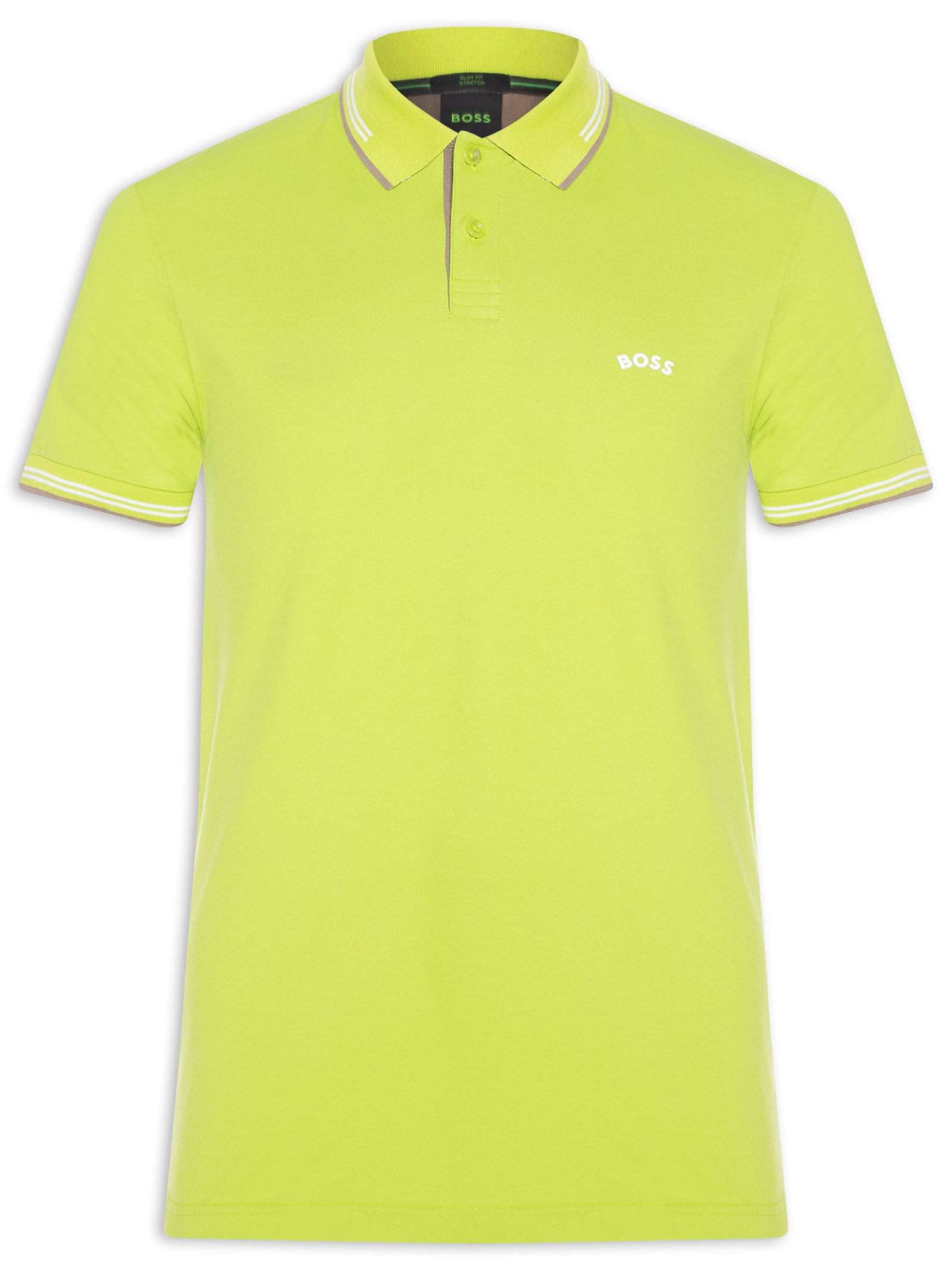 Polo Masculina Manga Curta Paul Curved Verde Boss