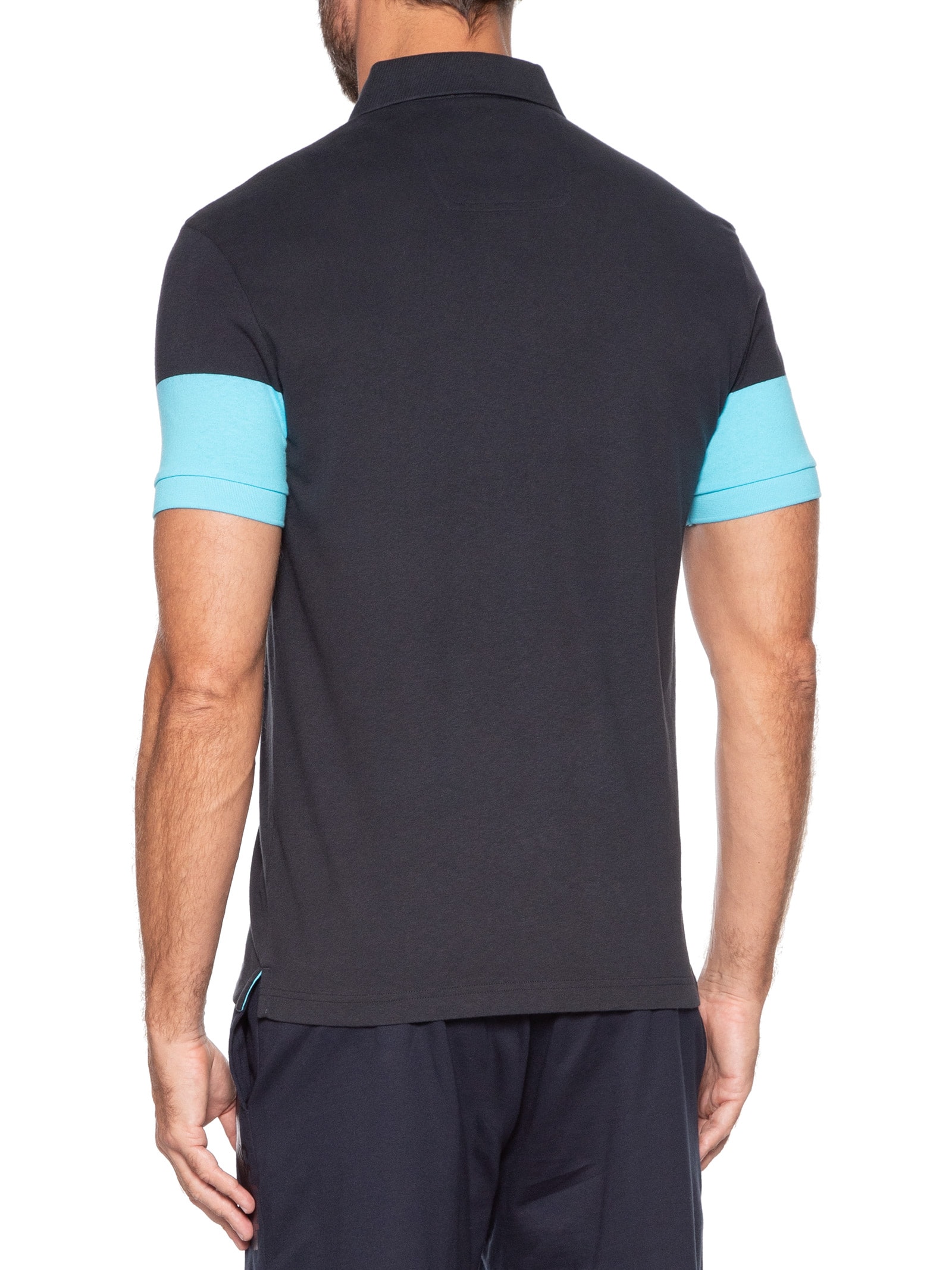 Polo Masculina Manga Curta Pavel Regular fit Azul Boss