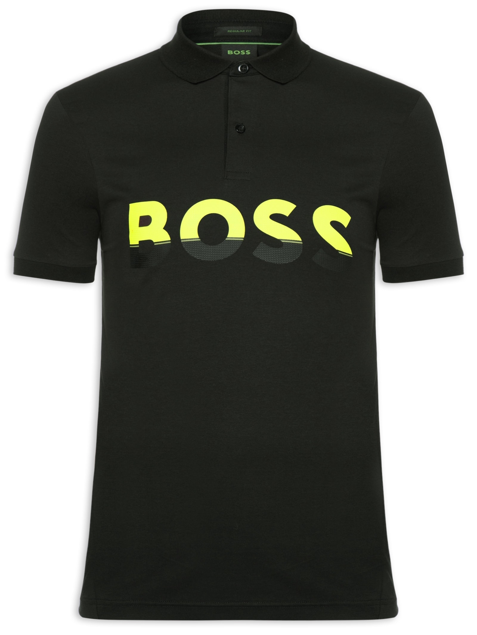 Polo Masculina Manga Curta Pavel Regular fit Preto Boss