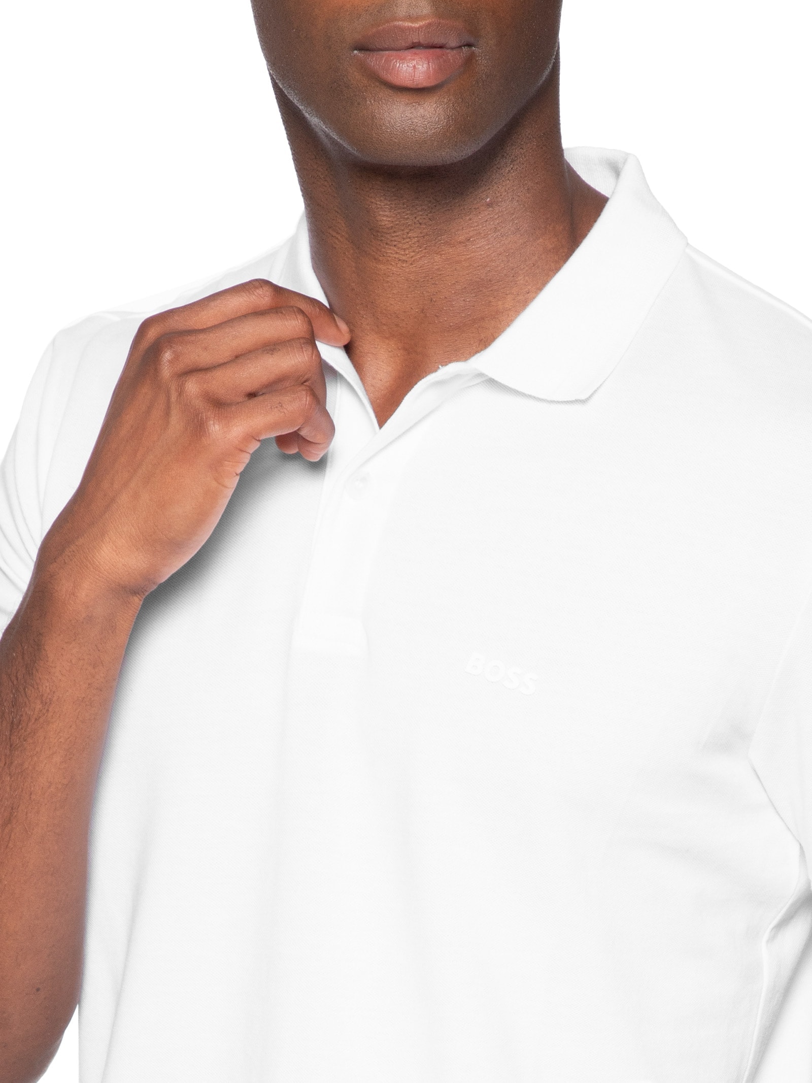 Polo Masculina Manga Curta Pio 1 Regular fit – Branco Boss