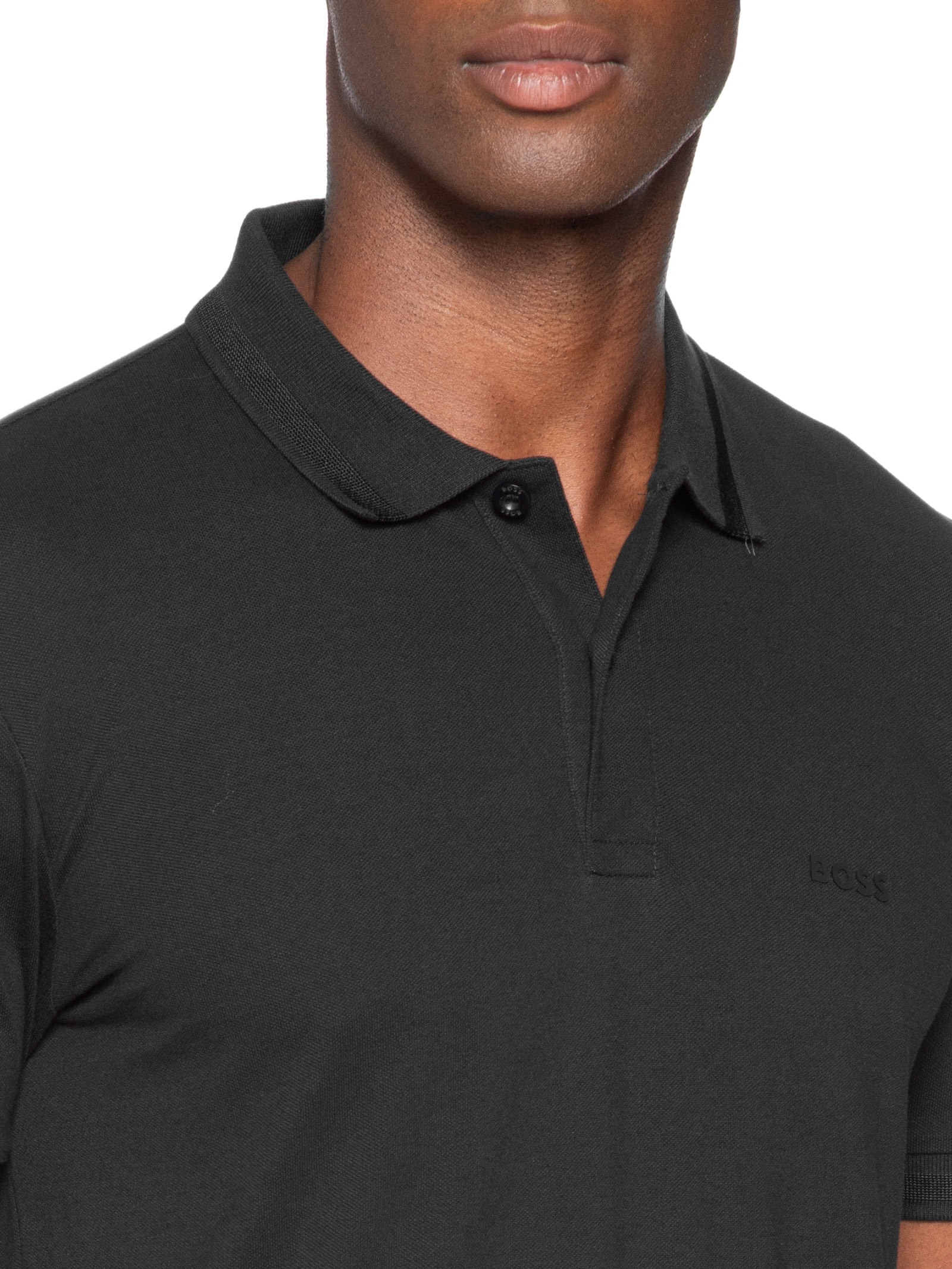 Polo Masculina Manga Curta Pio 1 Regular fit – Preto Boss