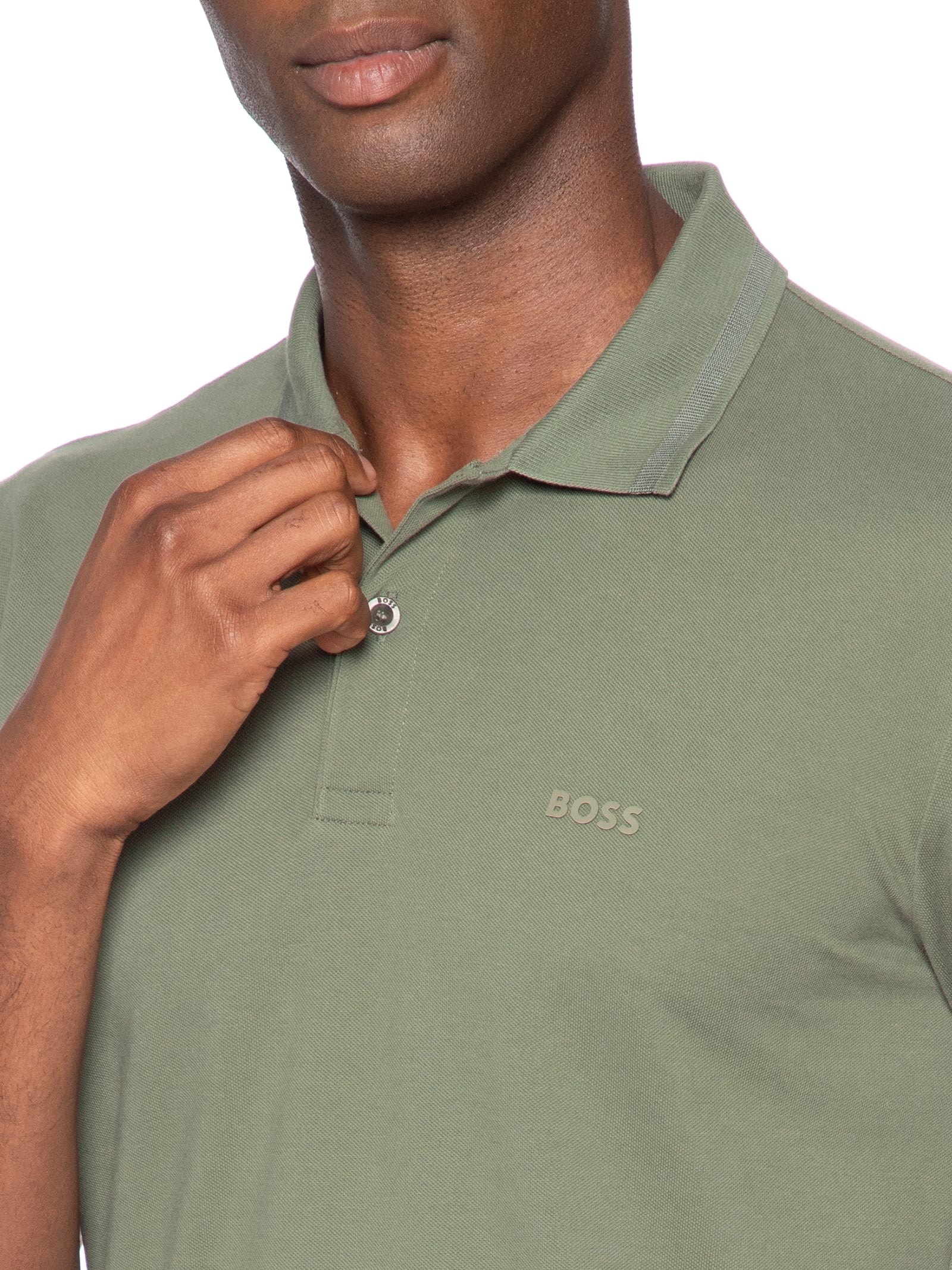 Polo Masculina Manga Curta Pio 1 Regular fit – Verde Boss