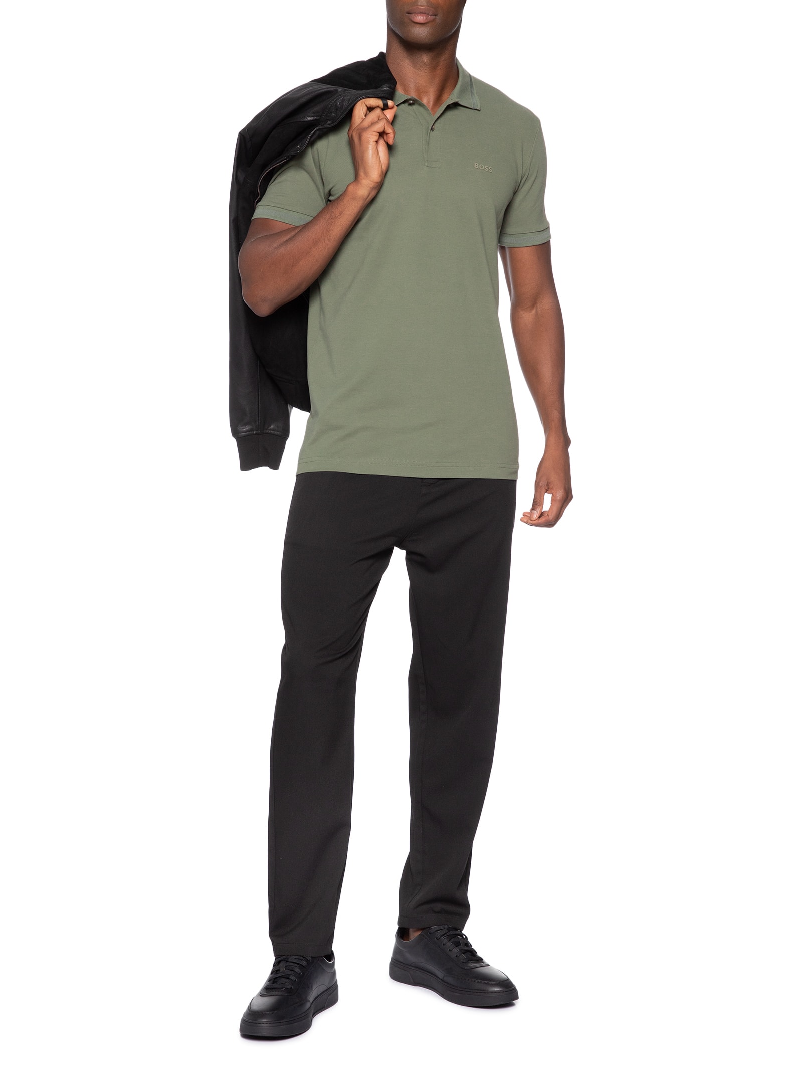 Polo Masculina Manga Curta Pio 1 Regular fit – Verde Boss