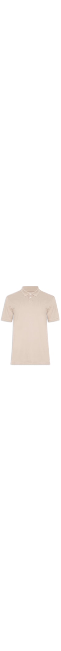Polo Masculina Manga Curta Piquê De Algodão Stretch - Bege