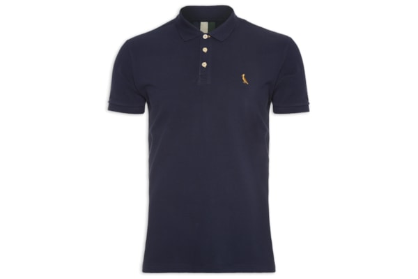 Polo Masculina Manga Curta Piquet Basica - Azul