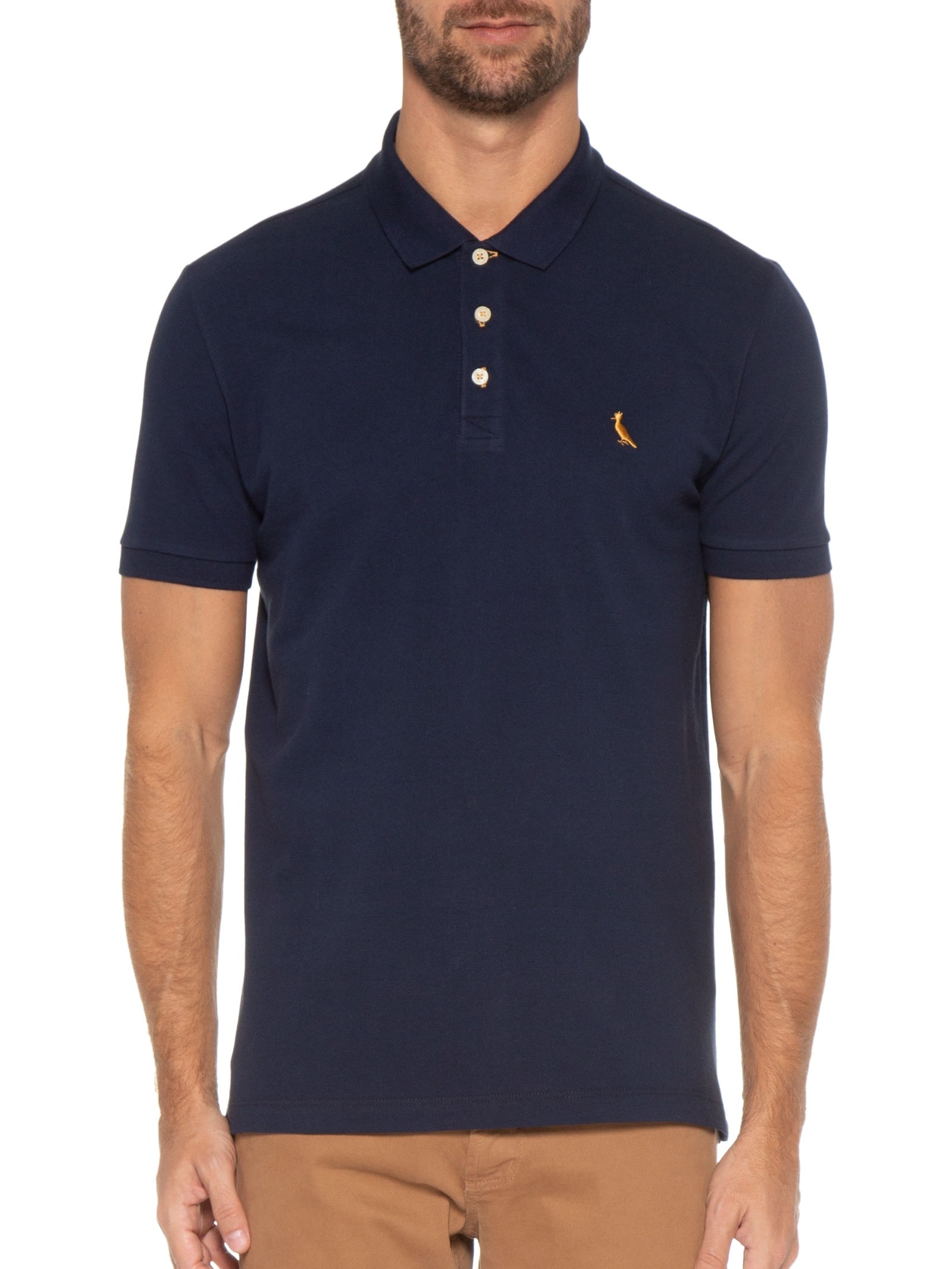 Polo Masculina Manga Curta Piquet Basica Azul Reserva