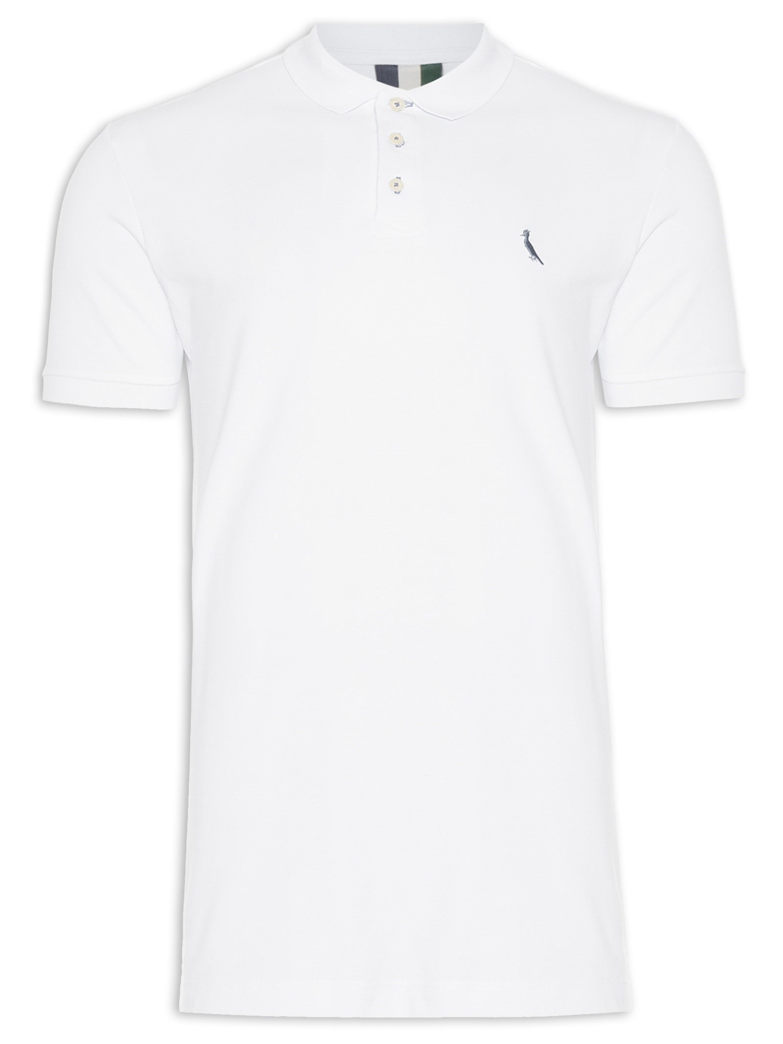 Polo Masculina Manga Curta Piquet Básica Branco Reserva