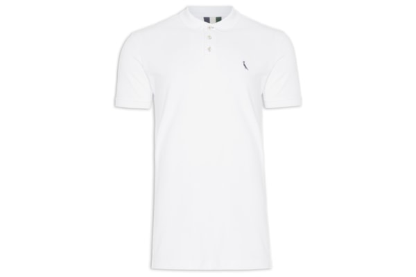 Polo Masculina Manga Curta Piquet Básica - Branco