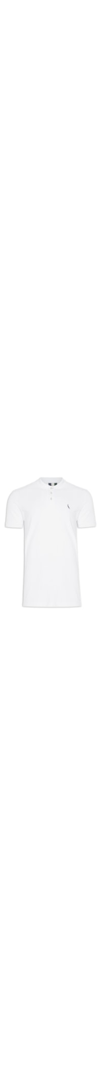 Polo Masculina Manga Curta Piquet Básica - Branco