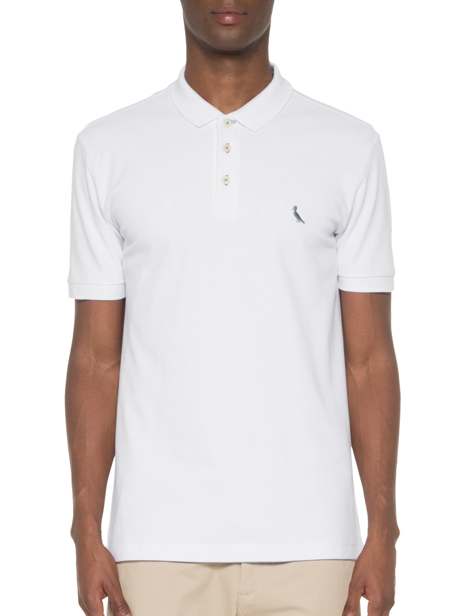 Polo Masculina Manga Curta Piquet Básica Branco Reserva