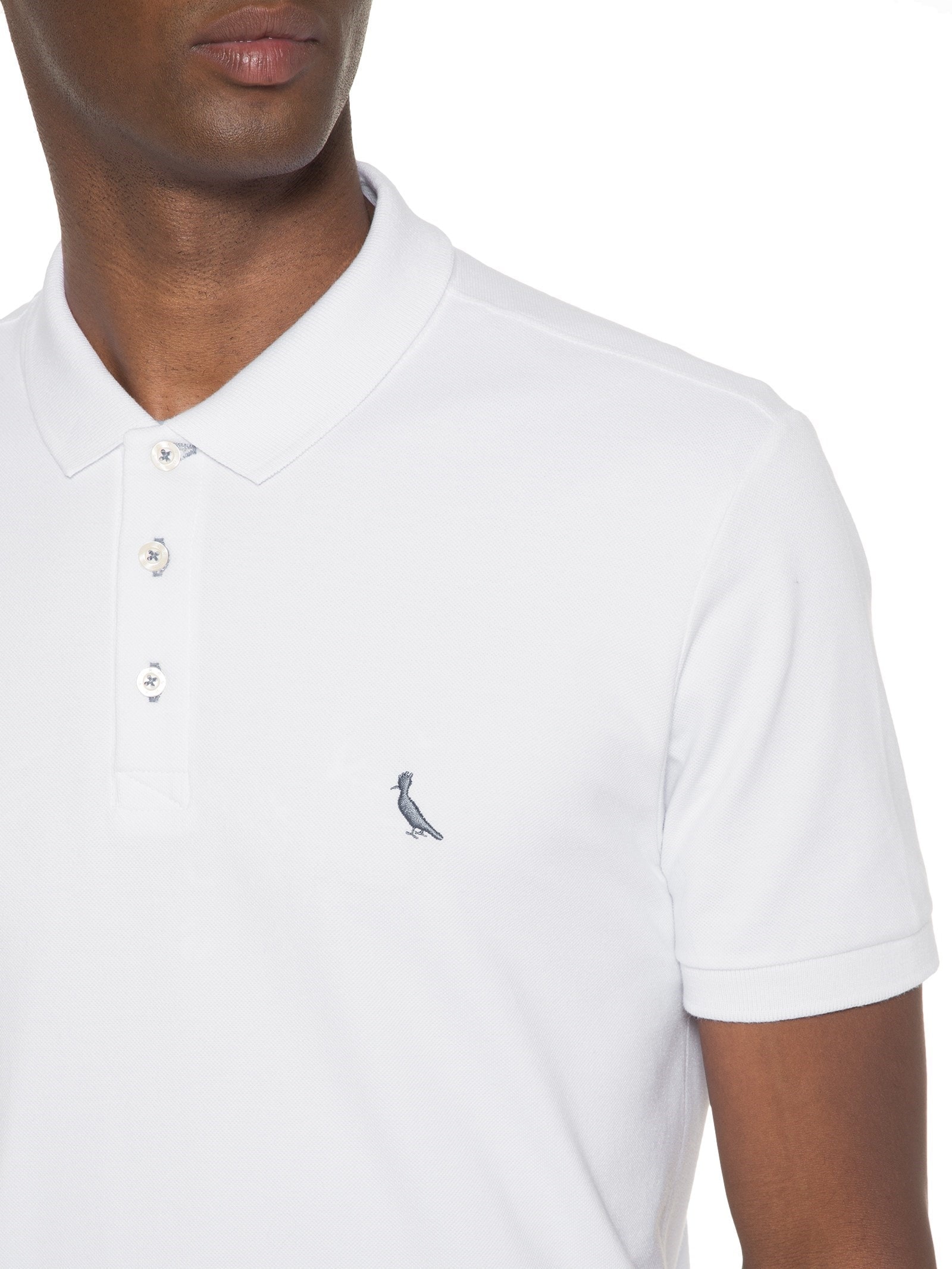 Polo Masculina Manga Curta Piquet Básica Branco Reserva