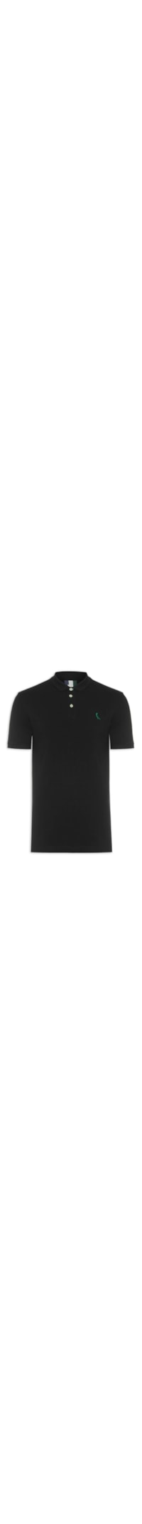 Polo Masculina Manga Curta Piquet Básica - Preto