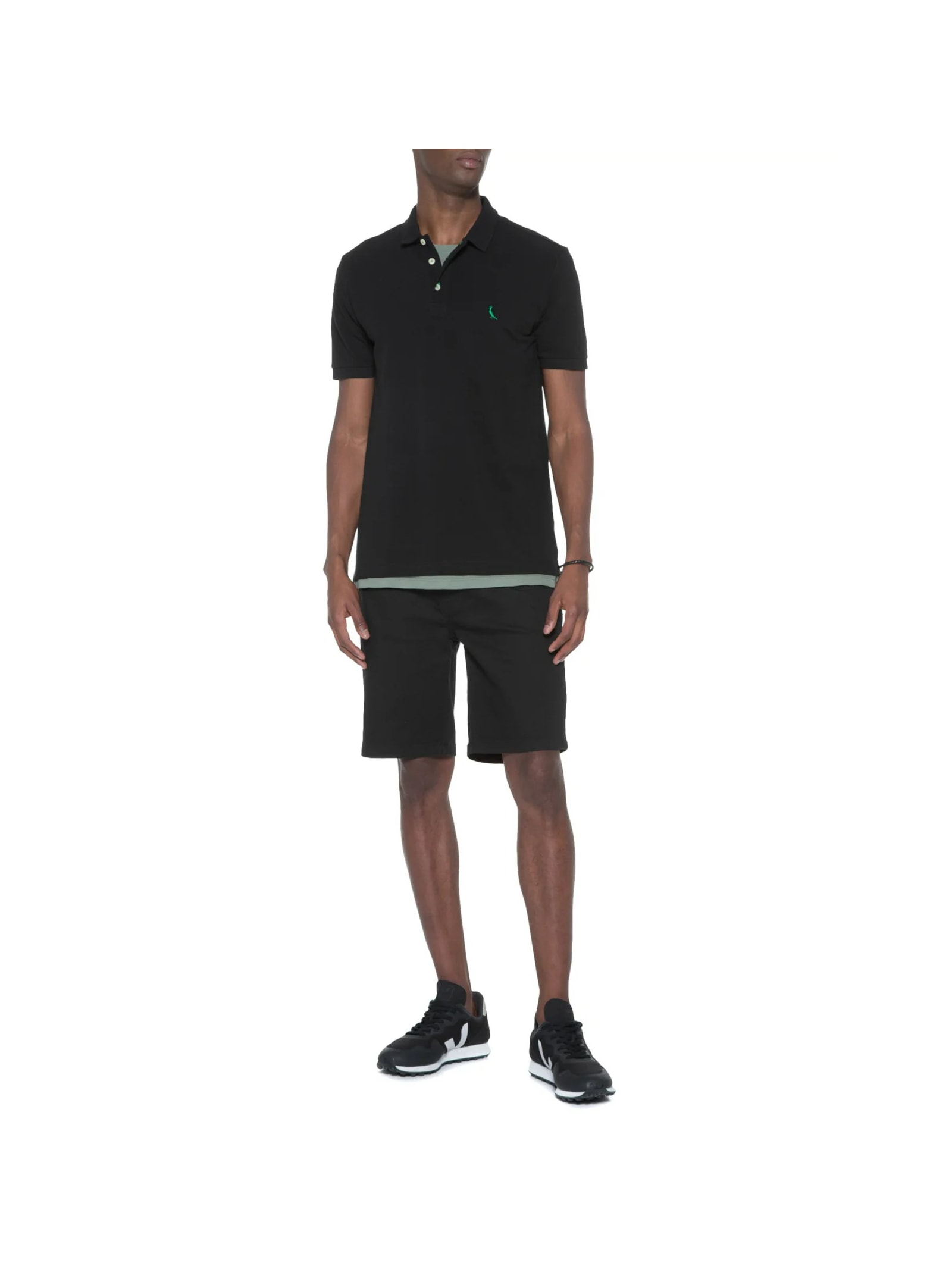 Polo Masculina Manga Curta Piquet Básica  Preto Reserva