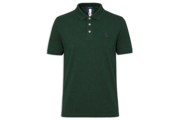 Polo Masculina Manga Curta Piquet Básica - Verde