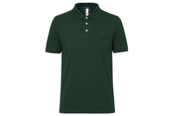 Polo Masculina Manga Curta Piquet Básica - Verde