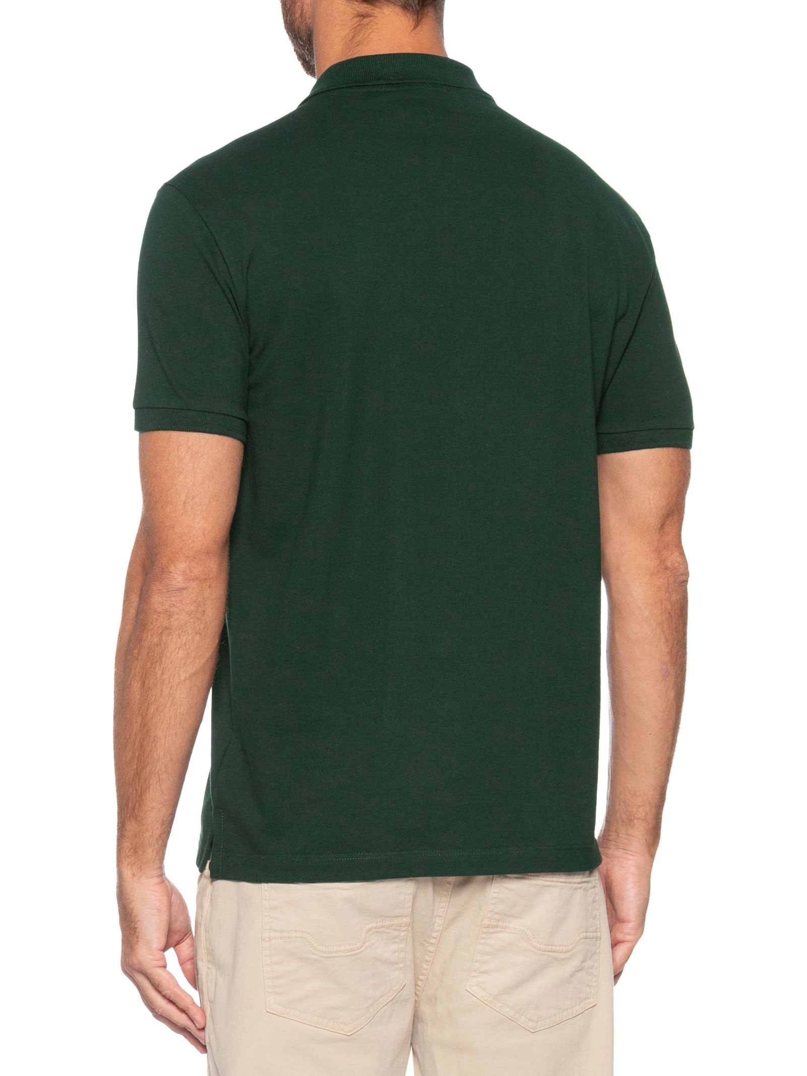 Polo Masculina Manga Curta Piquet Básica Verde Reserva