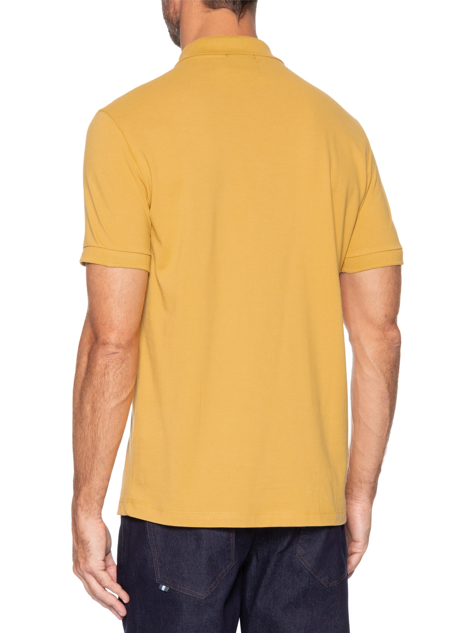 Polo Masculina Manga Curta Piquet Clássica Amarelo Reserva